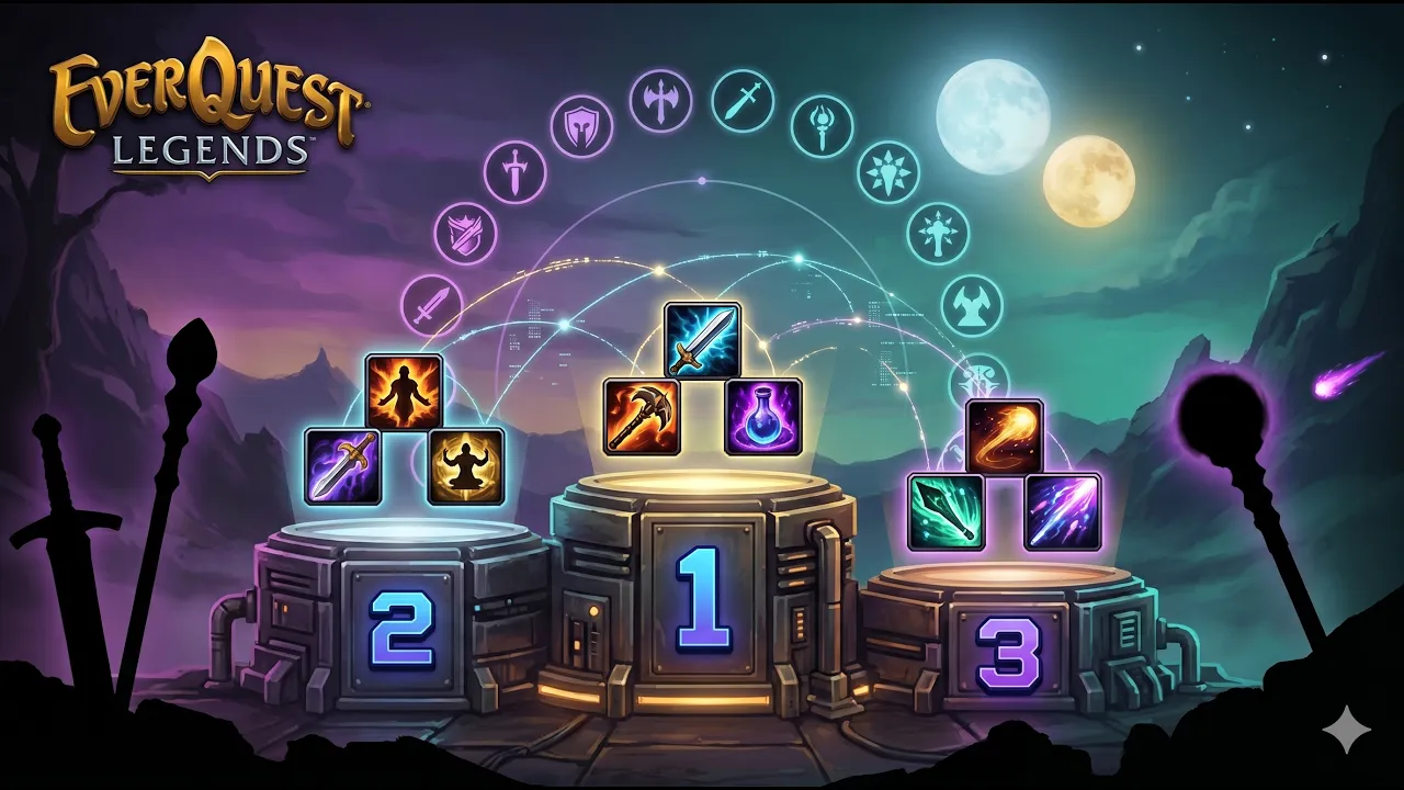 EverQuest Legends tier list — solo, tank, healer, and DPS class combo rankings